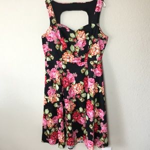 TORRID Floral Print Retro-Inspired Swing Dress